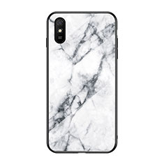 Silicone Frame Fashionable Pattern Mirror Case Cover LS2 for Xiaomi Redmi 9AT White