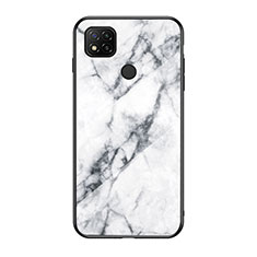 Silicone Frame Fashionable Pattern Mirror Case Cover LS2 for Xiaomi Redmi 9C NFC White