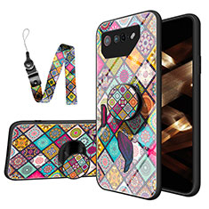 Silicone Frame Fashionable Pattern Mirror Case Cover LS3 for Asus ROG Phone 7 Pro Colorful