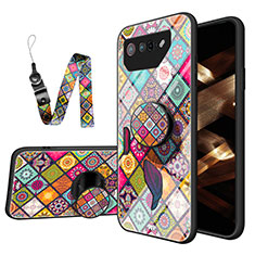 Silicone Frame Fashionable Pattern Mirror Case Cover LS3 for Asus ROG Phone 7 Pro Mixed