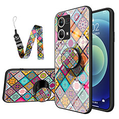 Silicone Frame Fashionable Pattern Mirror Case Cover LS3 for Oppo Reno7 4G Mixed