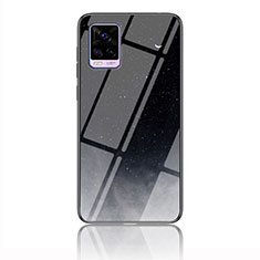 Silicone Frame Fashionable Pattern Mirror Case Cover LS3 for Vivo V20 Gray