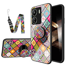 Silicone Frame Fashionable Pattern Mirror Case Cover LS3 for Xiaomi Poco C65 Mixed