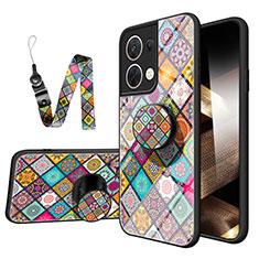 Silicone Frame Fashionable Pattern Mirror Case Cover LS3 for Xiaomi Redmi Note 13 5G Colorful