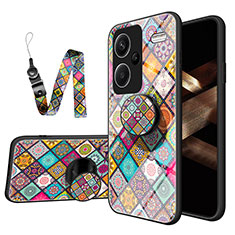 Silicone Frame Fashionable Pattern Mirror Case Cover LS3 for Xiaomi Redmi Note 13 Pro+ Plus 5G Mixed