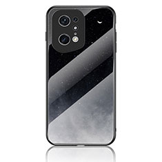 Silicone Frame Fashionable Pattern Mirror Case Cover LS4 for Oppo Find X5 Pro 5G Gray
