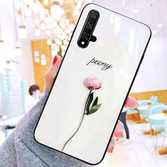 Silicone Frame Fashionable Pattern Mirror Case Cover M01 for Huawei Honor 20S Pink