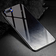 Silicone Frame Fashionable Pattern Mirror Case Cover M01 for Oppo K1 Gray