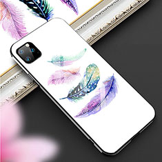 Silicone Frame Fashionable Pattern Mirror Case Cover M02 for Apple iPhone 11 Pro Max White