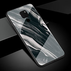 Silicone Frame Fashionable Pattern Mirror Case Cover S01 for Huawei Mate 20 Black
