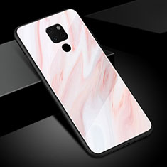 Silicone Frame Fashionable Pattern Mirror Case Cover S01 for Huawei Mate 20 Pink