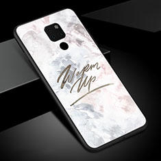 Silicone Frame Fashionable Pattern Mirror Case Cover S01 for Huawei Mate 20 White
