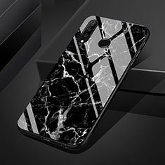 Silicone Frame Fashionable Pattern Mirror Case Cover S01 for Huawei Nova 4e Black