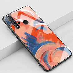 Silicone Frame Fashionable Pattern Mirror Case Cover S01 for Huawei Nova 5i Orange
