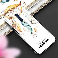 Silicone Frame Fashionable Pattern Mirror Case Cover S01 for Oppo Reno2 Yellow