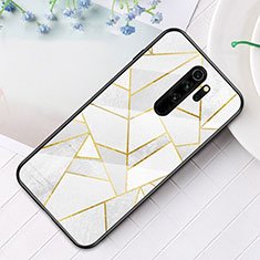 Silicone Frame Fashionable Pattern Mirror Case Cover S01 for Xiaomi Redmi Note 8 Pro White