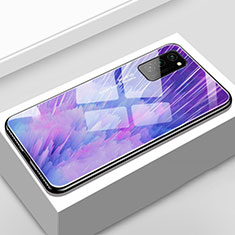 Silicone Frame Fashionable Pattern Mirror Case Cover S02 for Huawei Honor View 30 5G Purple