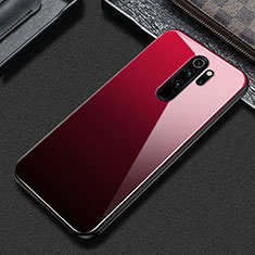 Silicone Frame Fashionable Pattern Mirror Case Cover S02 for Xiaomi Redmi Note 8 Pro Red