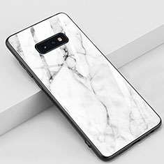 Silicone Frame Fashionable Pattern Mirror Case Cover S03 for Samsung Galaxy S10e White