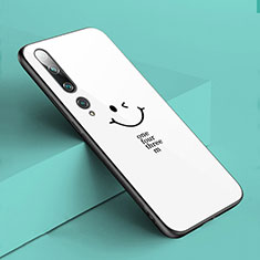 Silicone Frame Fashionable Pattern Mirror Case Cover S03 for Xiaomi Mi 10 White