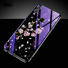 Silicone Frame Fashionable Pattern Mirror Case Cover S04 for Huawei Honor 10 Lite Purple