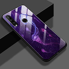 Silicone Frame Fashionable Pattern Mirror Case for Huawei Nova 4e Purple