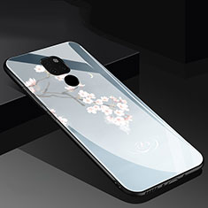 Silicone Frame Flowers Mirror Case Cover for Huawei Mate 20 Gray