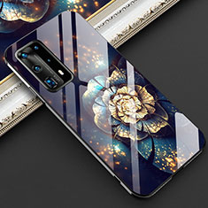Silicone Frame Flowers Mirror Case Cover for Huawei P40 Pro+ Plus Black
