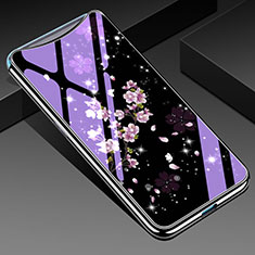 Silicone Frame Flowers Mirror Case Cover for Oppo Find X Mixed