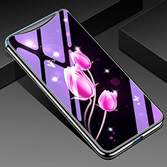 Silicone Frame Flowers Mirror Case Cover for Oppo Find X Pink