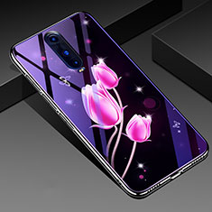 Silicone Frame Flowers Mirror Case Cover for Oppo R17 Pro Pink