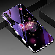 Silicone Frame Flowers Mirror Case Cover for Realme X2 Purple