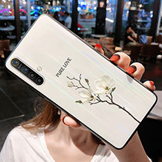 Silicone Frame Flowers Mirror Case Cover for Realme X3 SuperZoom White