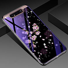 Silicone Frame Flowers Mirror Case Cover for Samsung Galaxy A80 Mixed