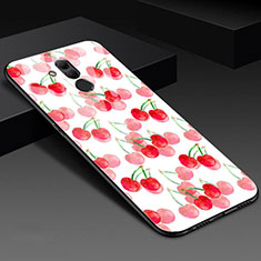 Silicone Frame Flowers Mirror Case Cover H02 for Huawei Mate 20 Lite Pink