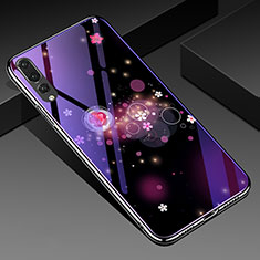 Silicone Frame Flowers Mirror Case Cover K01 for Huawei P20 Pro Purple