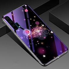 Silicone Frame Flowers Mirror Case Cover K02 for Huawei Honor 20 Pro Purple