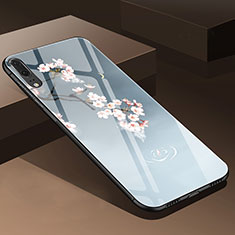Silicone Frame Flowers Mirror Case Cover P01 for Huawei P20 Gray