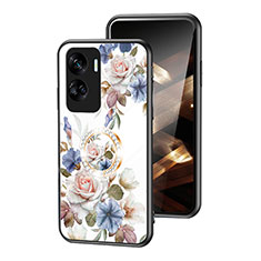 Silicone Frame Flowers Mirror Case Cover S01 for Huawei Honor 90 Lite 5G White