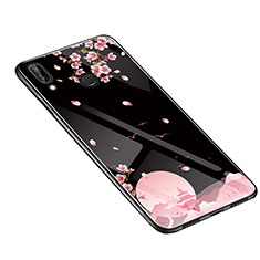 Silicone Frame Flowers Mirror Case Cover S01 for Huawei Nova 3e Black