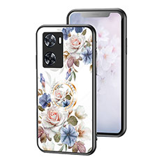 Silicone Frame Flowers Mirror Case Cover S01 for Oppo A57e White