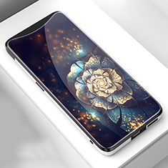 Silicone Frame Flowers Mirror Case Cover S01 for Oppo Find X Super Flash Edition Mixed