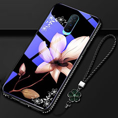 Silicone Frame Flowers Mirror Case Cover S01 for Oppo R17 Pro Brown