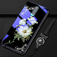 Silicone Frame Flowers Mirror Case Cover S01 for Oppo RX17 Pro Black