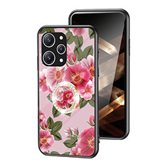 Silicone Frame Flowers Mirror Case Cover S01 for Xiaomi Redmi 12 4G Red