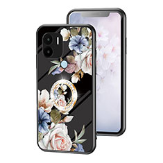 Silicone Frame Flowers Mirror Case Cover S01 for Xiaomi Redmi A1 Plus Black