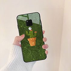 Silicone Frame Flowers Mirror Case for Huawei Mate 20 Green