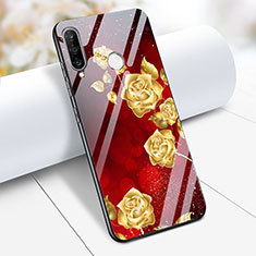 Silicone Frame Flowers Mirror Case for Huawei P30 Lite Red