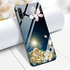 Silicone Frame Flowers Mirror Case M01 for Huawei P30 Lite New Edition Blue
