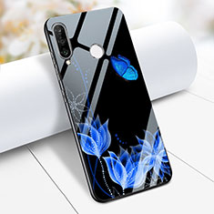 Silicone Frame Flowers Mirror Case M02 for Huawei P30 Lite Blue